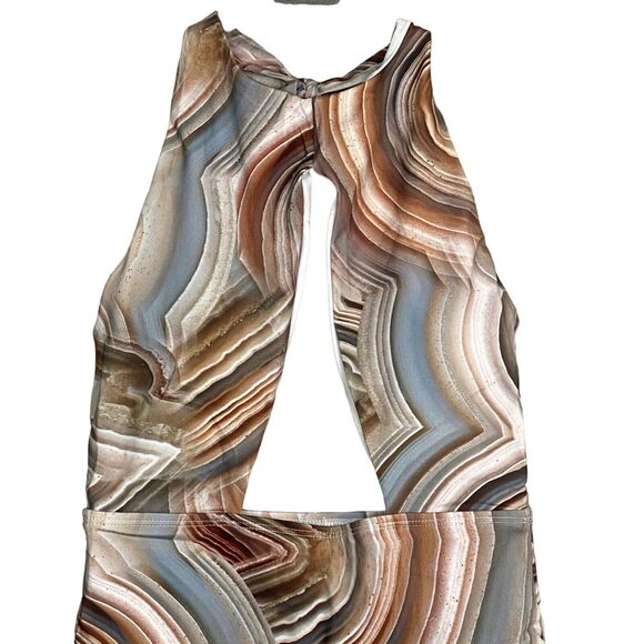 NWT Helen Owen Byblos Cutout Halter Cheeky High Cut One Piece Swim M Sandstone - Picture 3 of 15